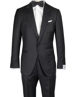 Caruso Tuxedo IN Black From Super 130'S Wool With Contrasting Rever RegEUR1890