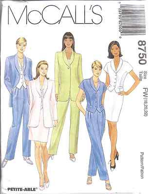 8750 UNCUT Vintage McCalls SEWING Pattern Misses Lined Jacket Top Pants Skirt FF