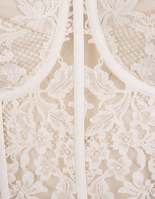 Pre-owned Alexander Mcqueen White Lace Corset Top 42 It
