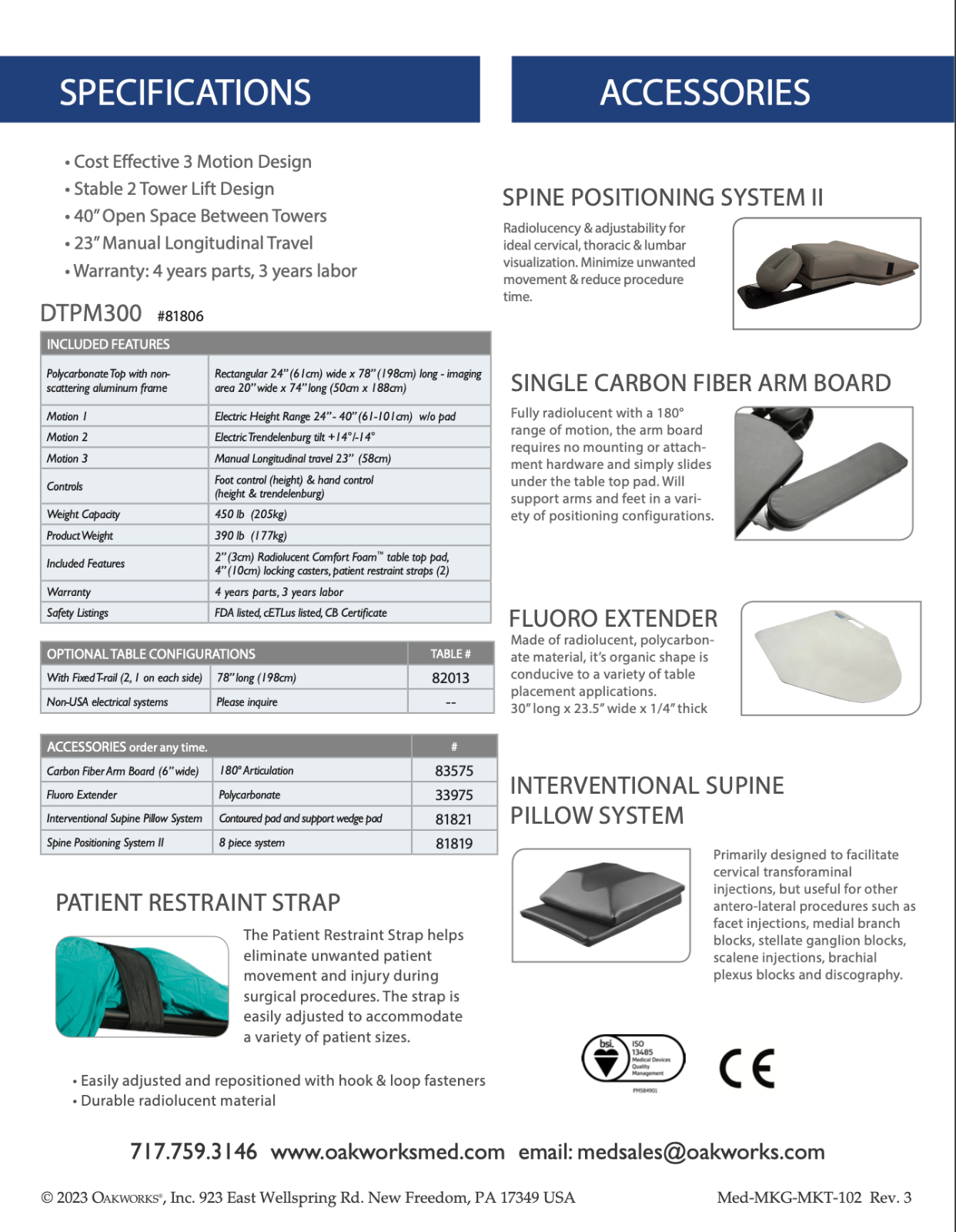 Oakworks DTPM300 C-Arm Table