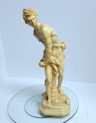 A Santini Sculpture Italy David Slingshot Statue