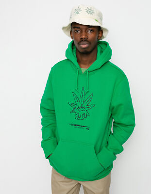 

HUF Green Buddy Hoodie Мужская зеленая черная спортивная повседневная спортивная одежда с капюшоном, Зеленый