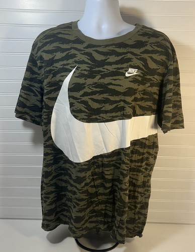 Nike Army カレッジ アメフトTシャツ 新品未使用 XL Nike Camo Tiger Stripe Shirt Men XL Green Black AOP Swoosh