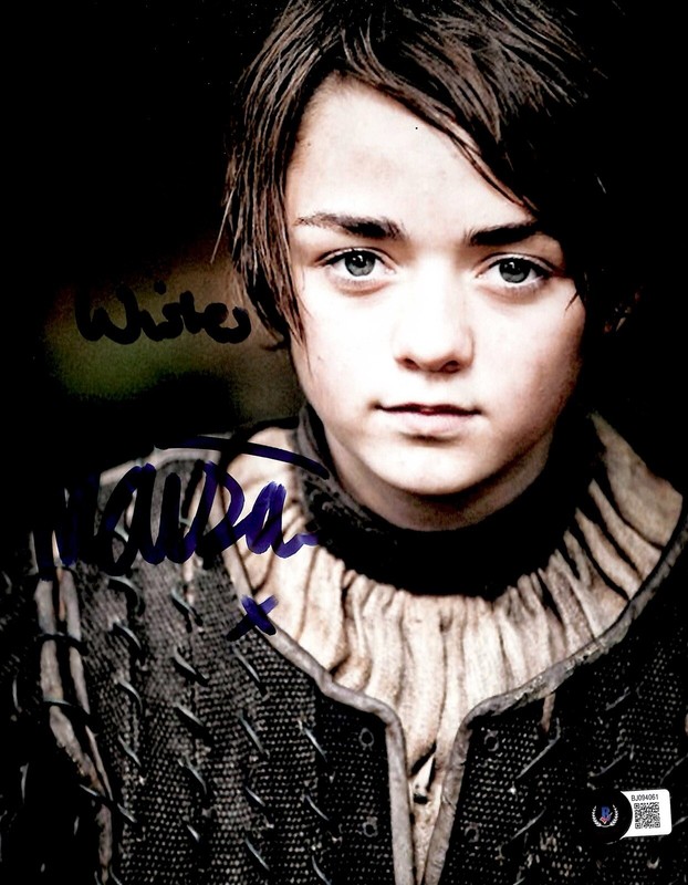 【GameofThrones】Maisie Williams 直筆サインカード GameofThrones】Maisie Williams 直筆サインカード
