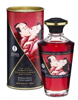 Shunga - Aphrodisiac Warming Oil - Blazing Cherry - 3.5 fl oz
