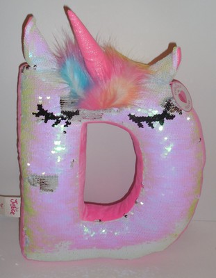 flip sequin initial pillow