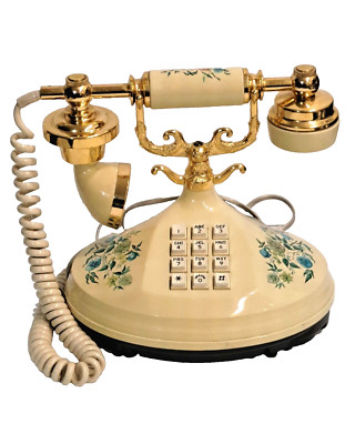 VTG Empress Gold 1973 Telephone American Telecommunications Floral UNTESTED