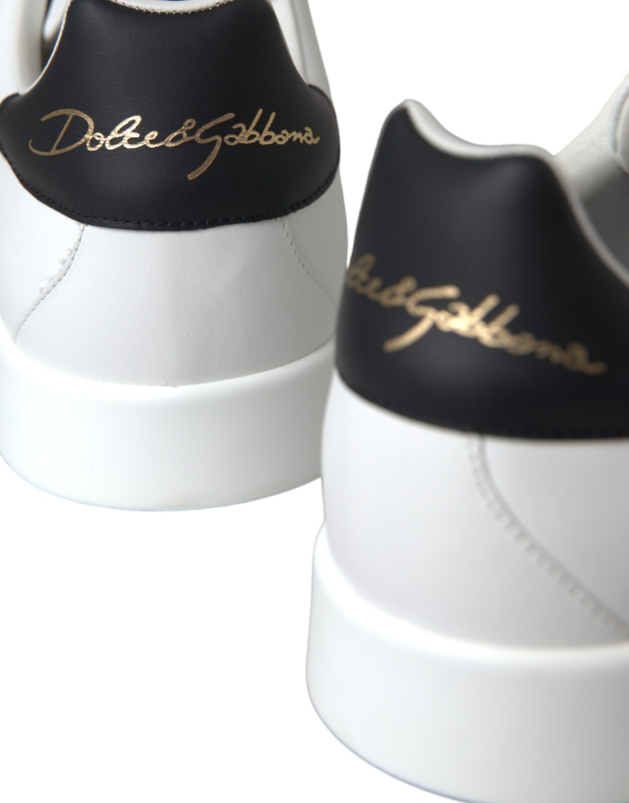 Pre-owned Dolce & Gabbana Shoes White Leather Dg Logo Casual Low Top Sneakers Eu40 / Us7