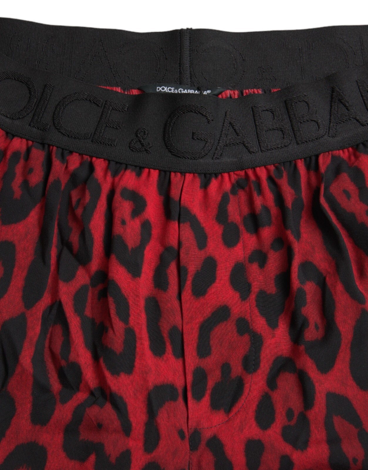 Pre-owned Dolce & Gabbana Shorts Red Leopard Print Viscose Bermuda Men It50/w36/l 900usd