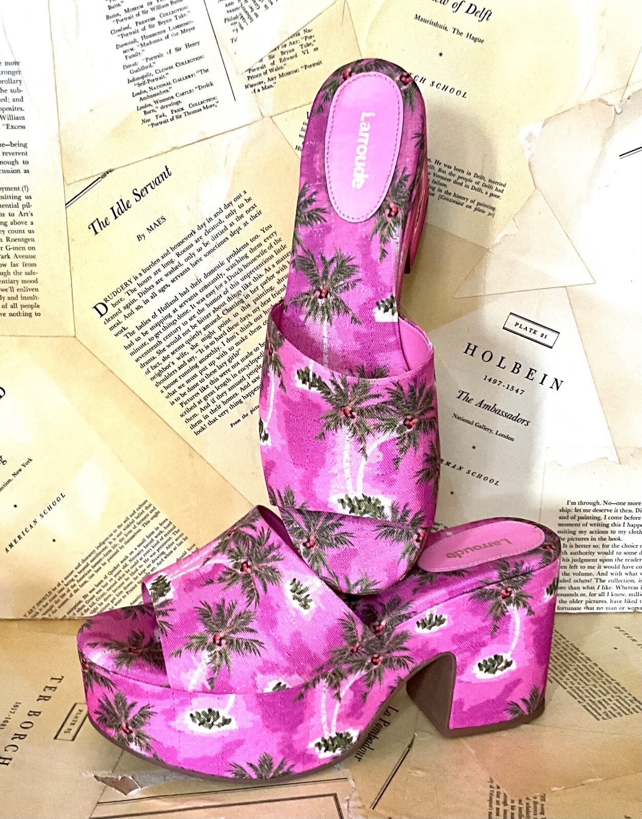 

Сандалии на платформе Anthropologie Larroude Miso Paradise Pink Beach Canvas 10 НОВИНКА, Pink paradise beach canvas, miso