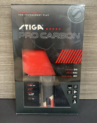 STIGA T1290 Pro Carbon Performance-Level Table Tennis Racket new sealed in box