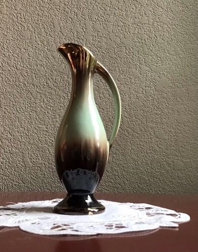 BAY w.germanyヴィンテージ壺VASE Vintage German Beige and Brown Ceramic Vase with Colored