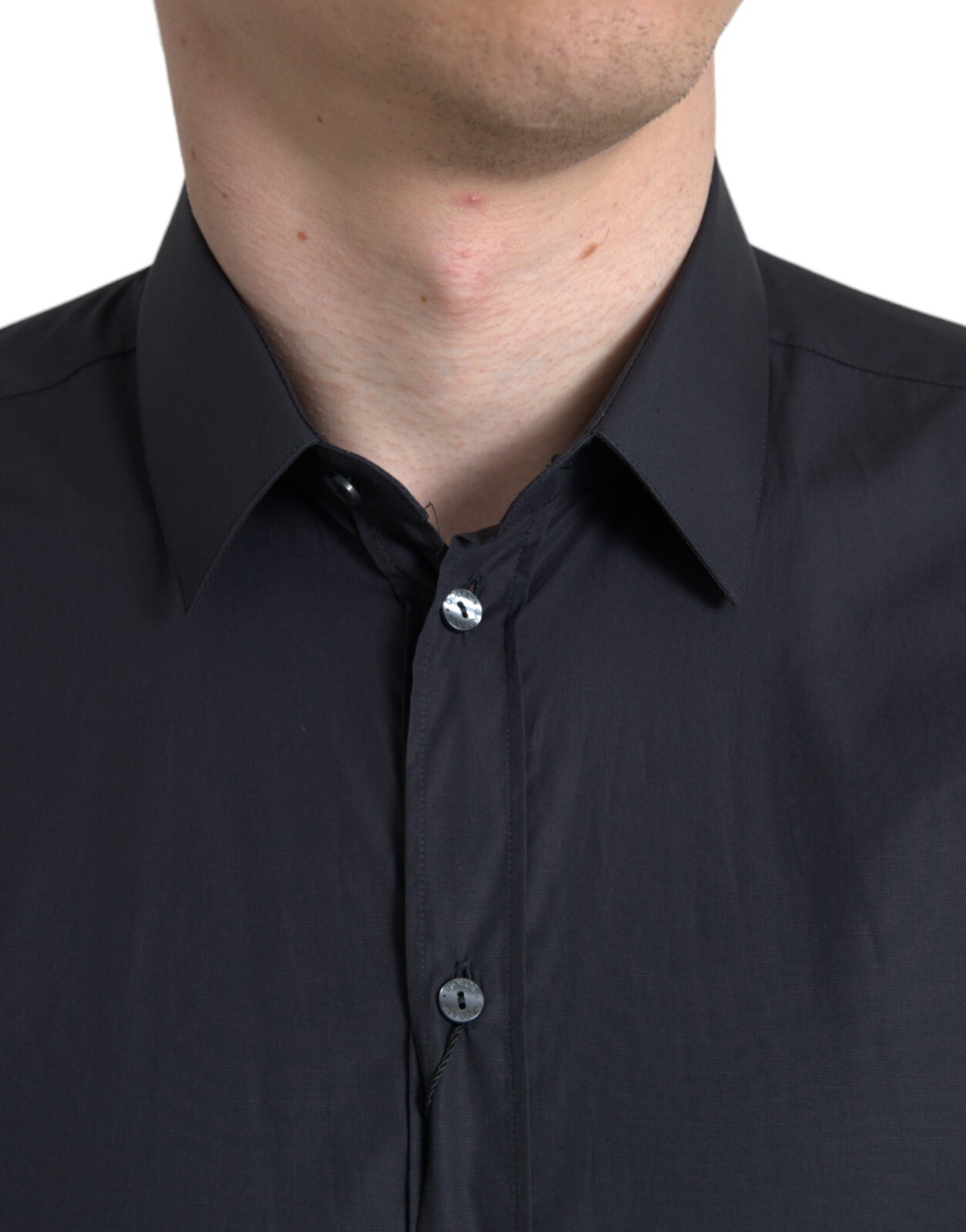 Pre-owned Dolce & Gabbana Shirt Dress Navy Blue Cotton Collared Formal 40/us15.75/m 500usd