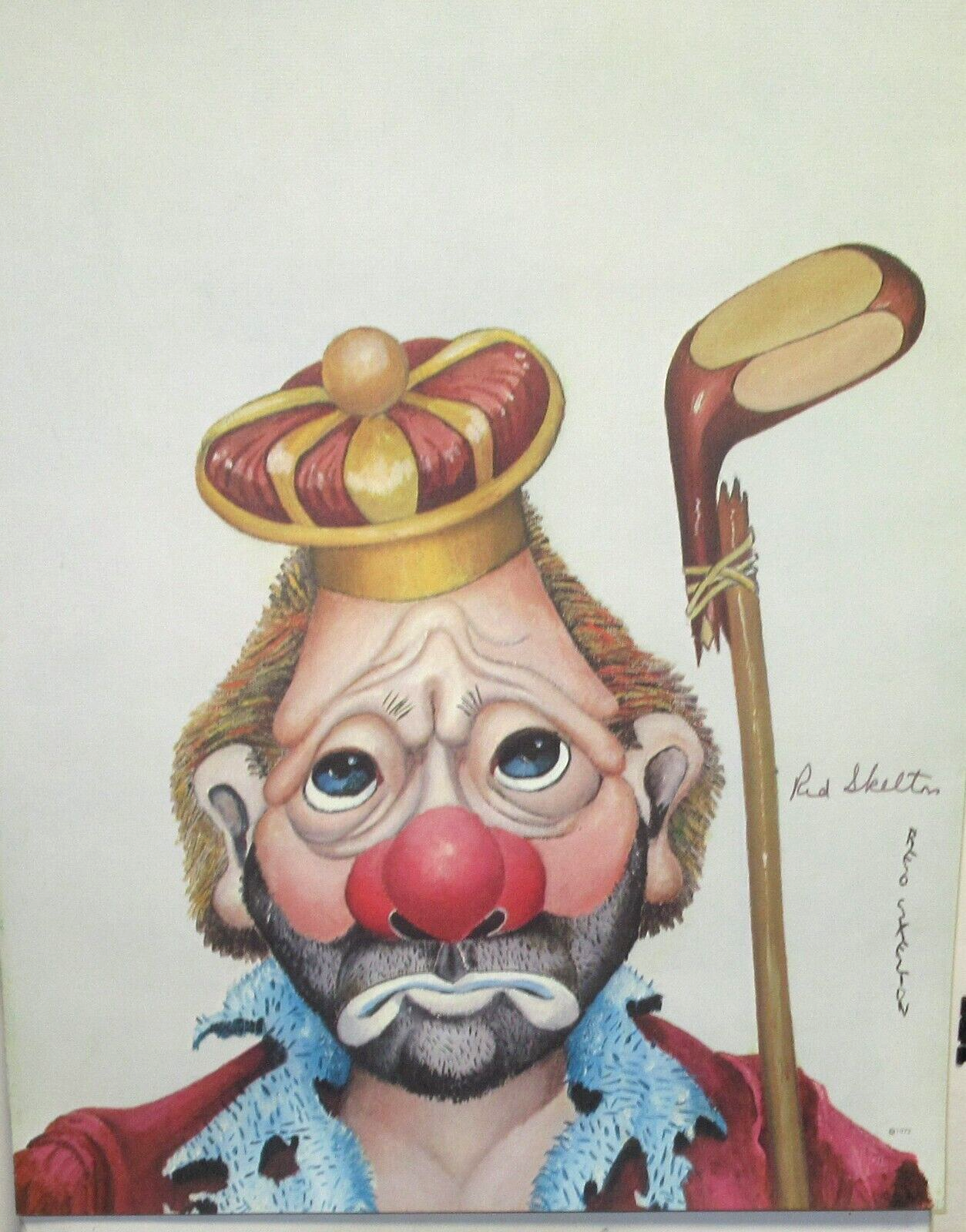 RED SKELTON CLOWN GOLF CLUB HAND SIGNED IN MARKER LITHOGRAPH DATED
