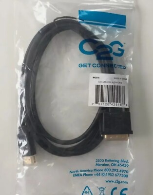 HDMI to DVI-D Single Link 18+1 PIN Display C2G 42516 Male/Male HDTV 6.6ft