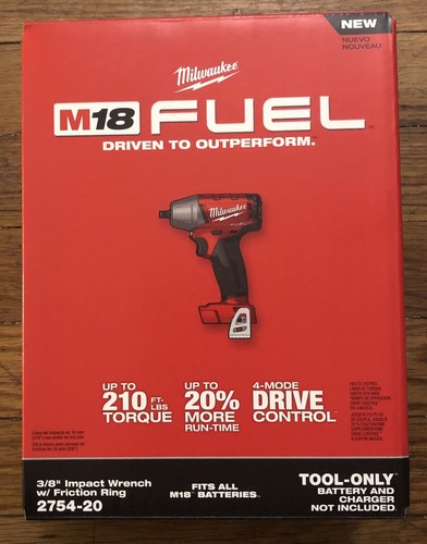 NEW Milwaukee M18 3/8 Impact Wrench (Bare Tool) 2754-20 + FREE M18 5.0 Battery