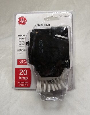 GE 20 Amp Double Pole Ground Fault Breaker with Self-Test THQL2120GFTP