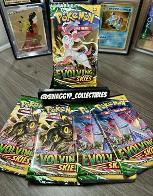  5 Pokémon TCG Evolving Skies Booster Packs - NEW FACTORY SEALED 