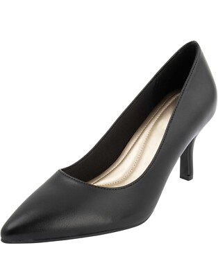Comfort Plus Womens Size 6 Black Pump High Heels Memory Foam Insole Flexible Out