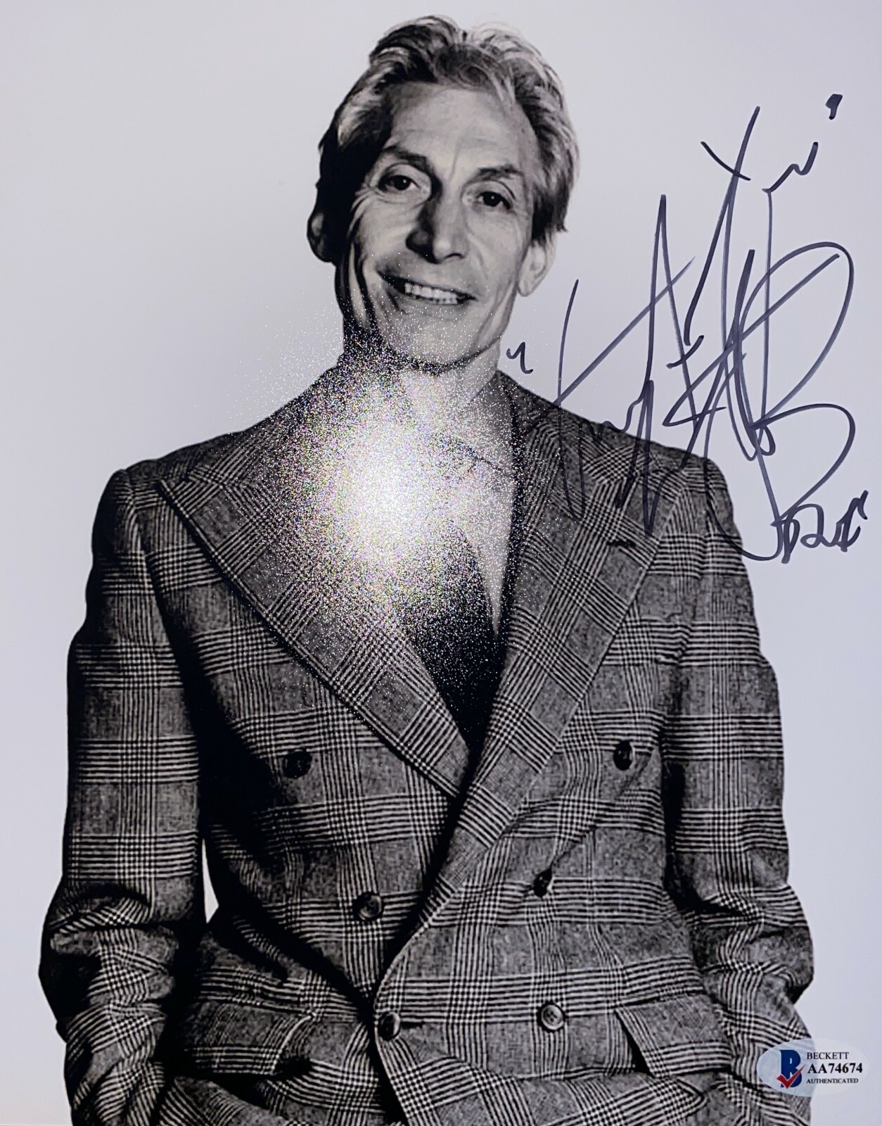 The Rolling Stones Charlie Watts drummer autographed signed
