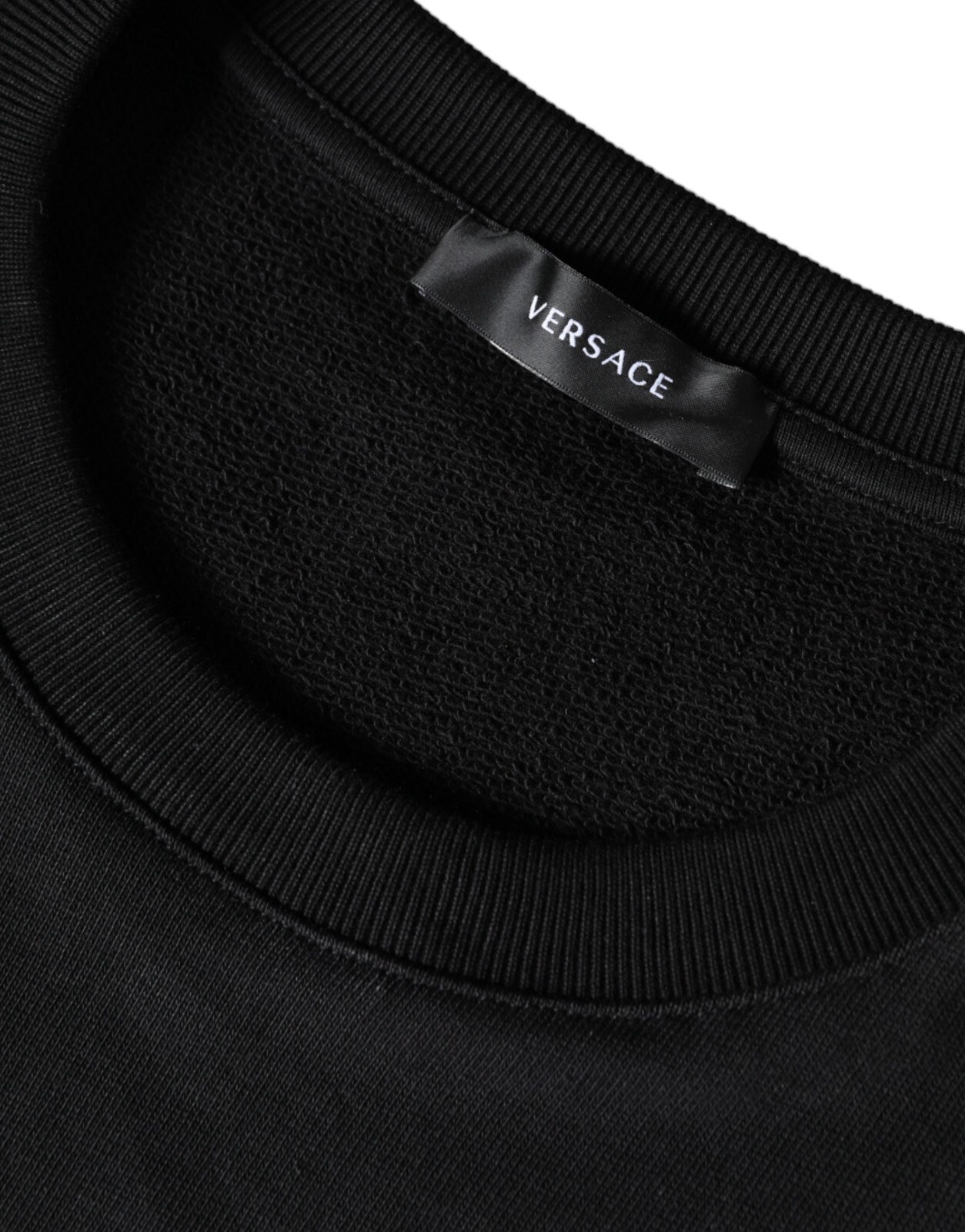 Pre-owned Versace Sweater Black Medusa Fleece Cotton Crew Neck Sweatshirt S.xl Rrp 1260usd