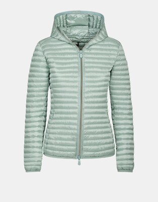 Save The Duck Womens IRIS Hooded Jacket 1738 Mist Green S NDS111