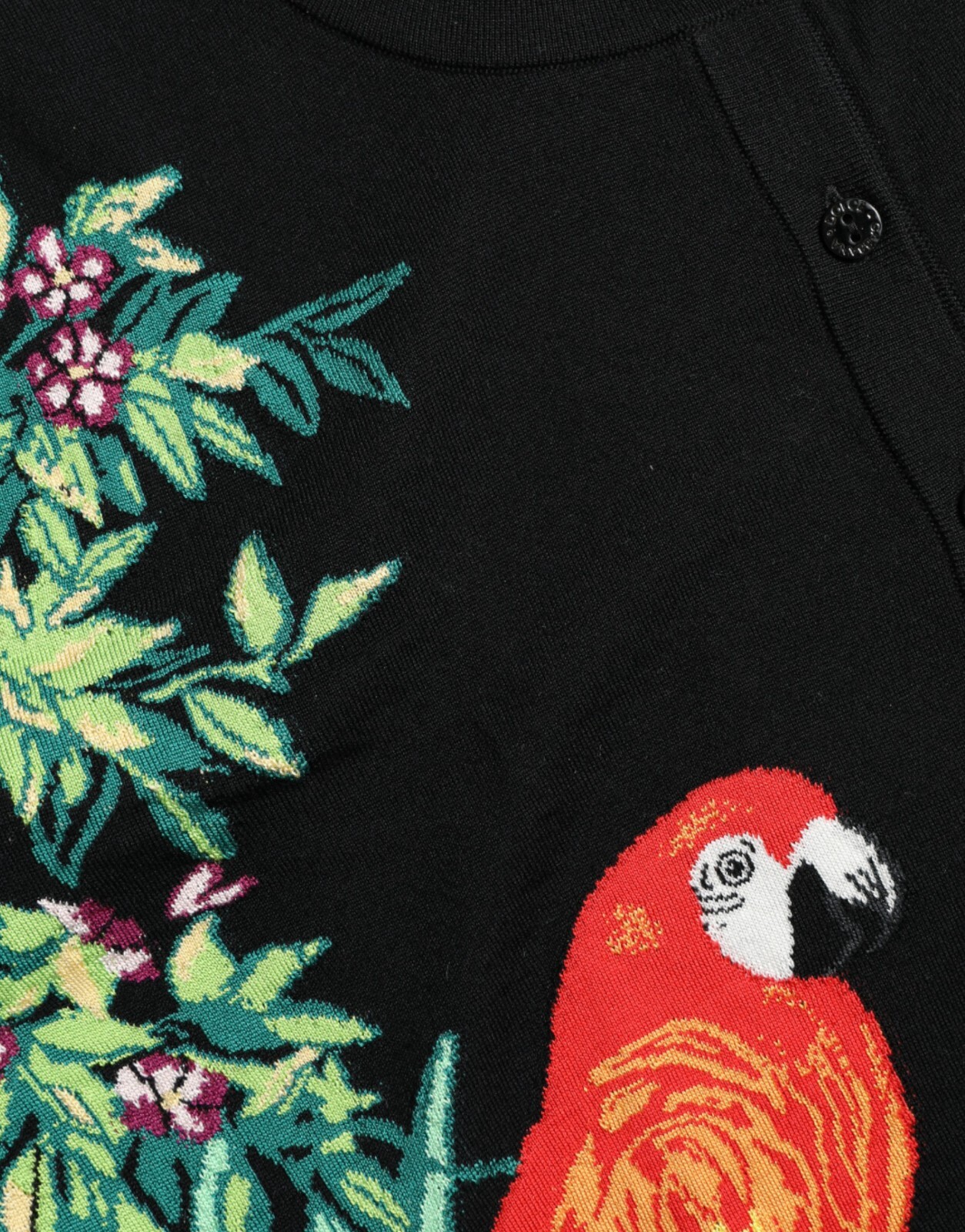 Pre-owned Dolce & Gabbana Sweater Cardigan Black Bird Wool Long Sleeve It40/us6/s 1880usd