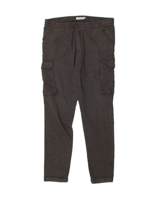 CONBIPEL Mens Slim Cargo Trousers IT 54 2XL W36 L31  Grey Cotton BS01
