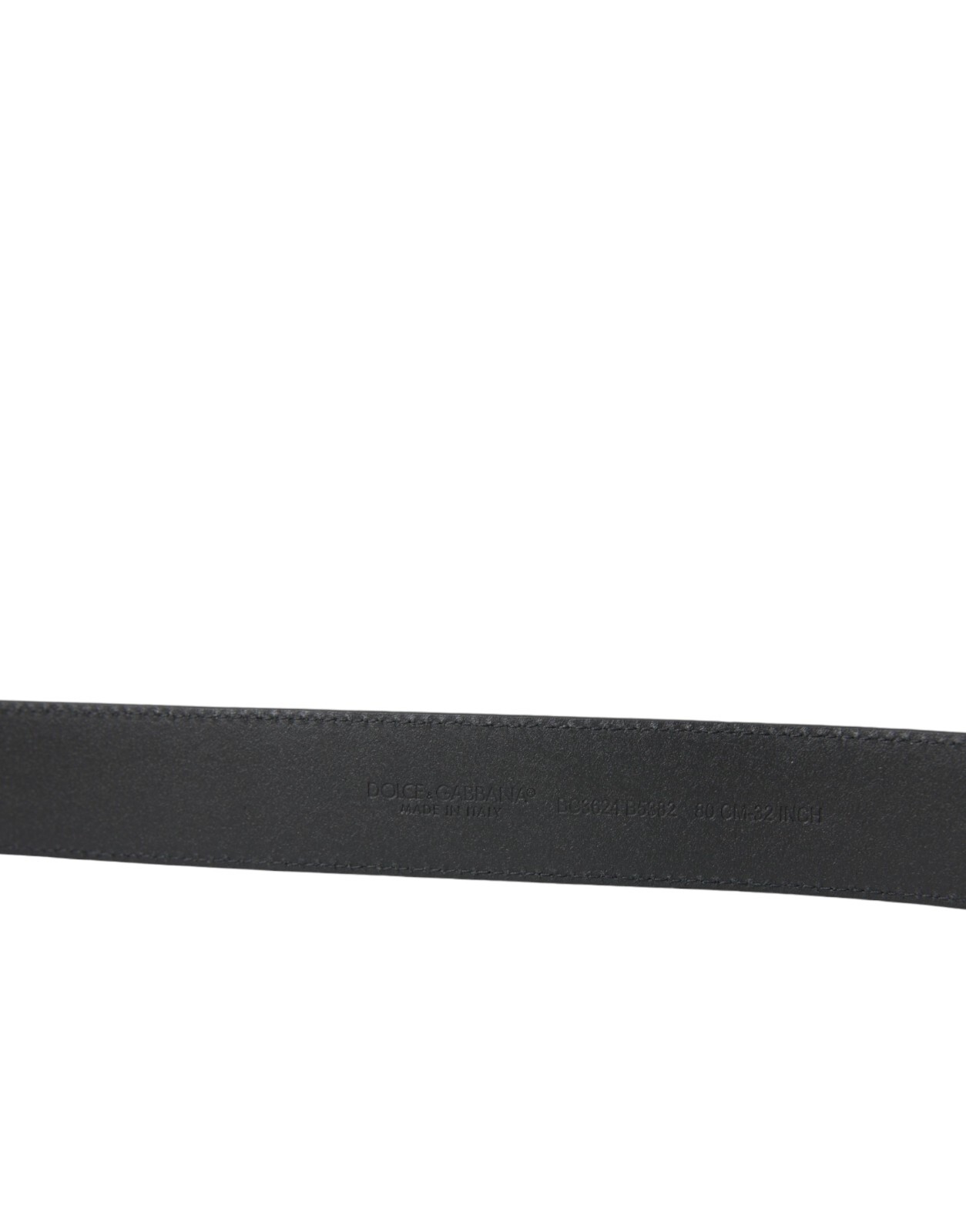 Pre-owned Dolce & Gabbana Belt Black Leather Silver Metal Buckle Men S.80cm / 32in 500usd