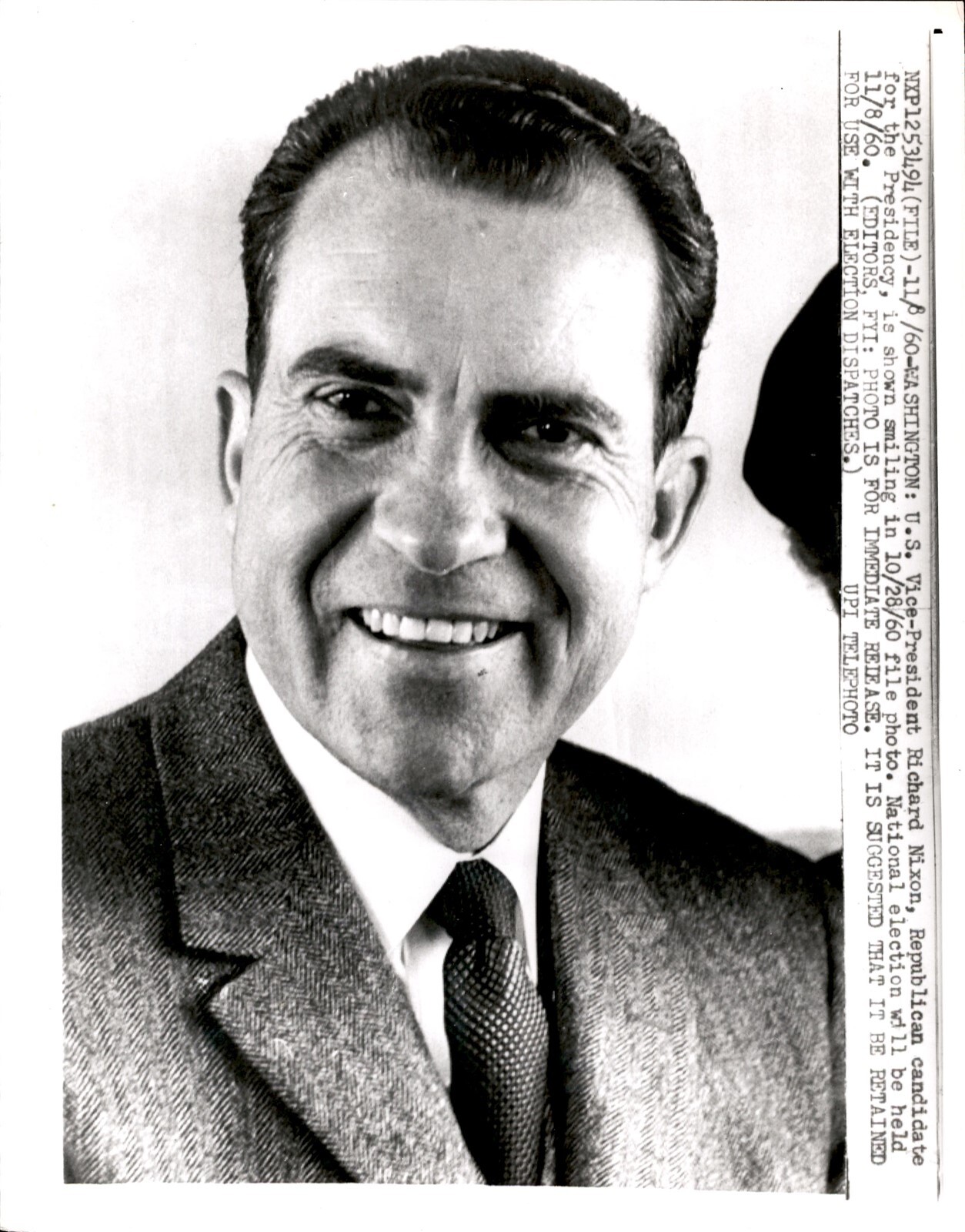 LD291 1960 Wire Photo U.S. VICE PRESIDENT RICHARD NIXON