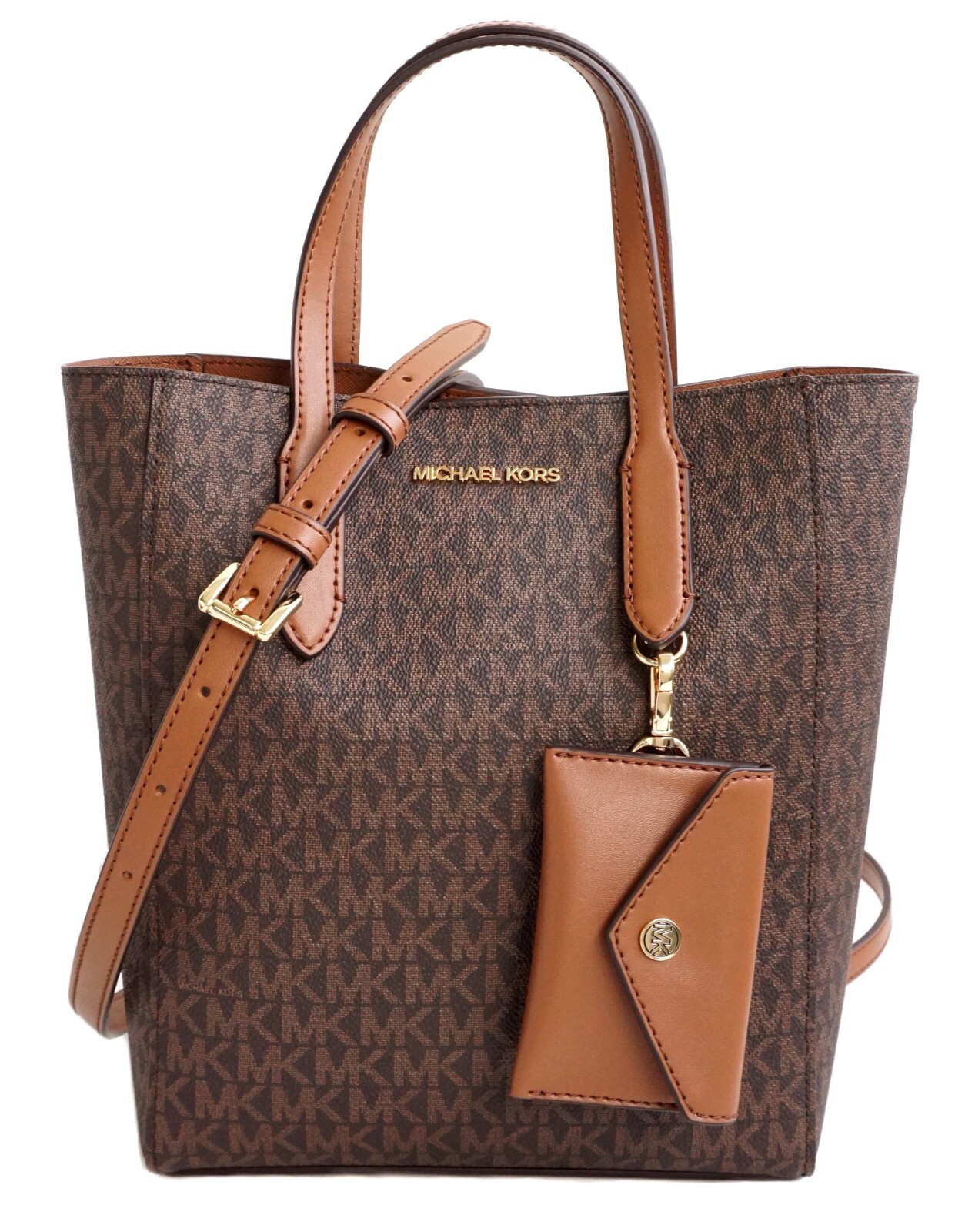 Сумка Michael Kors через плечо Vincent SM Tote + Держатель для карт коричневого цвета, Новая