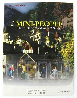 HO Scale Train Work Crew Mini-People (6 Pcs) - Bachmann #42341