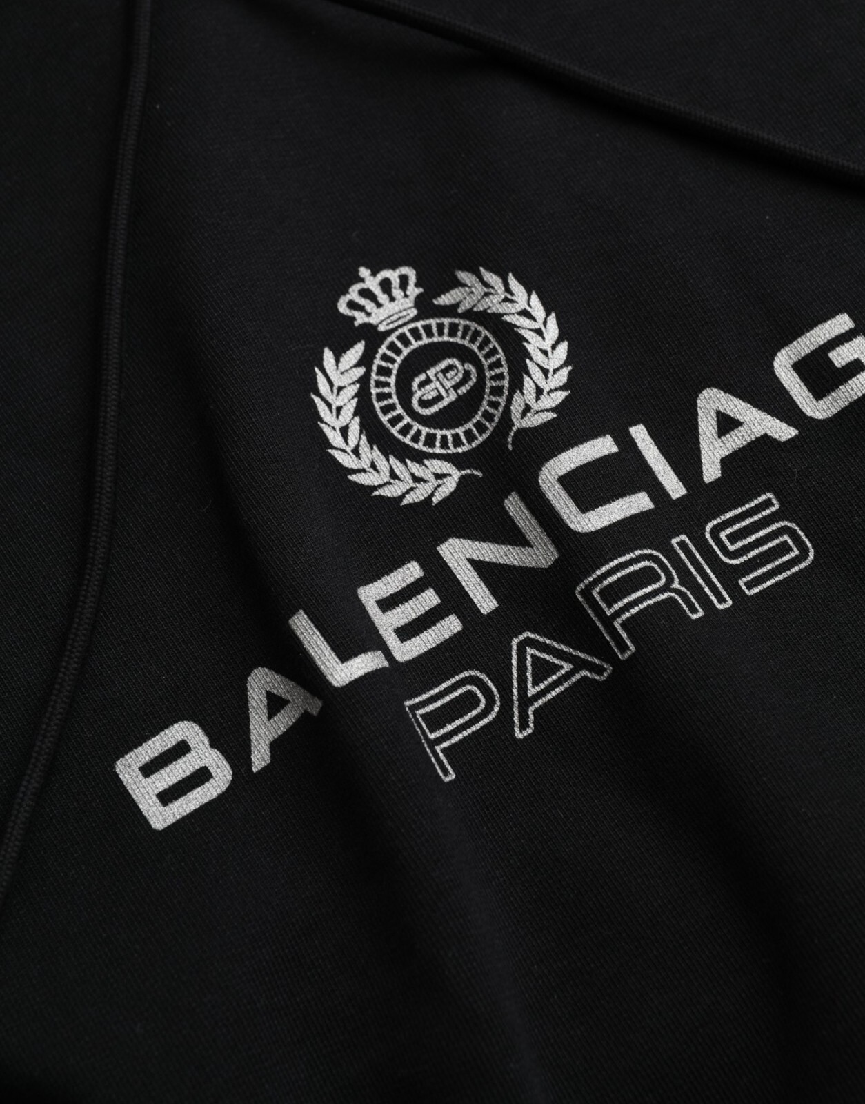 Pre-owned Balenciaga Sweater Black Cotton Logo Hooded Pullover Sweatshirt S. Xs 1950usd