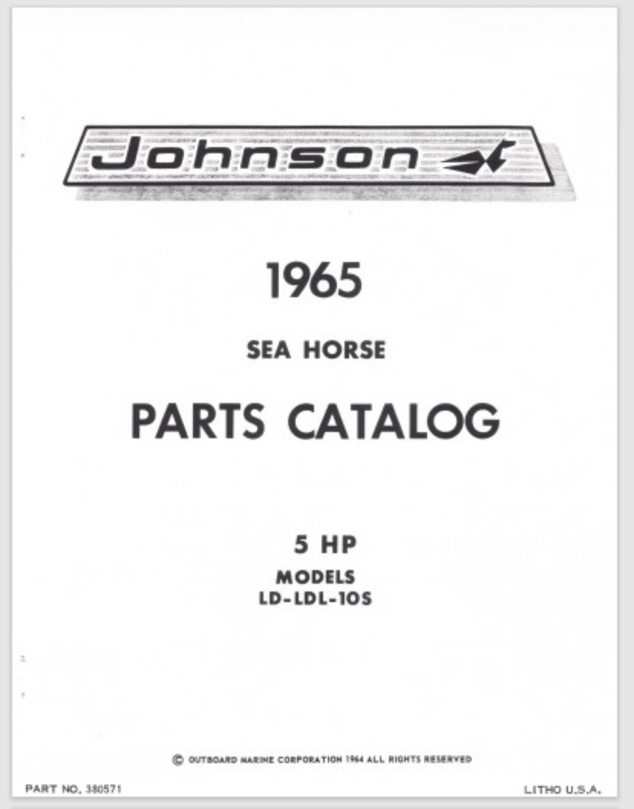 1965 Johnson Sea Horse 5HP LD-10S LDL-10S Parts Catalog | eBay