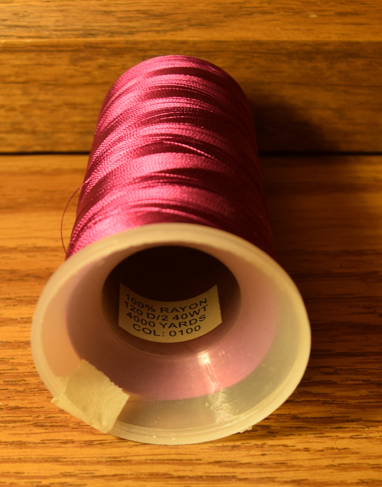 100% Rayon Machine Embroidery Thread Color 0100 120D/2 40 Weight Partial Spool