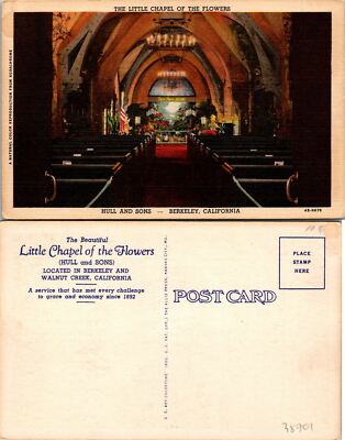 Berkeley CA Little Chapel of the Flowers Interior Postcard Unused (38701)