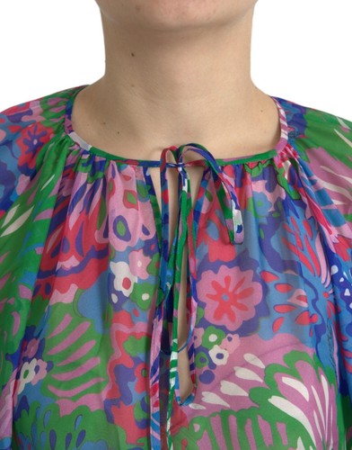 Pre-owned Dolce & Gabbana Dolce&gabbana Women Multicolor Kaftan Dress 100% Silk Floral Maxi Gown Sz It 38