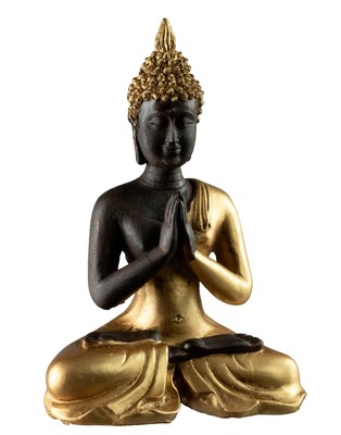 Thai Buddha Statue Anjali Mudra 12Cm In Resin # 817 E7