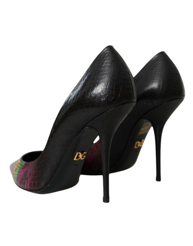 Pre-owned Dolce & Gabbana Dolce&gabbana Women Multicolor Pumps Leather Python Skin Party High Heel Shoes