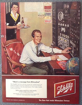 1952 SCHLITZ BEER ADVERTISEMENT -From Look Magazine -High Quality Reproduction