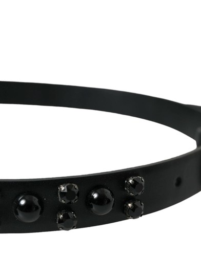 Pre-owned Dolce & Gabbana Dolce&gabbana Men Black Waist Belt 100% Leather Engraved Buckle Classic Strap