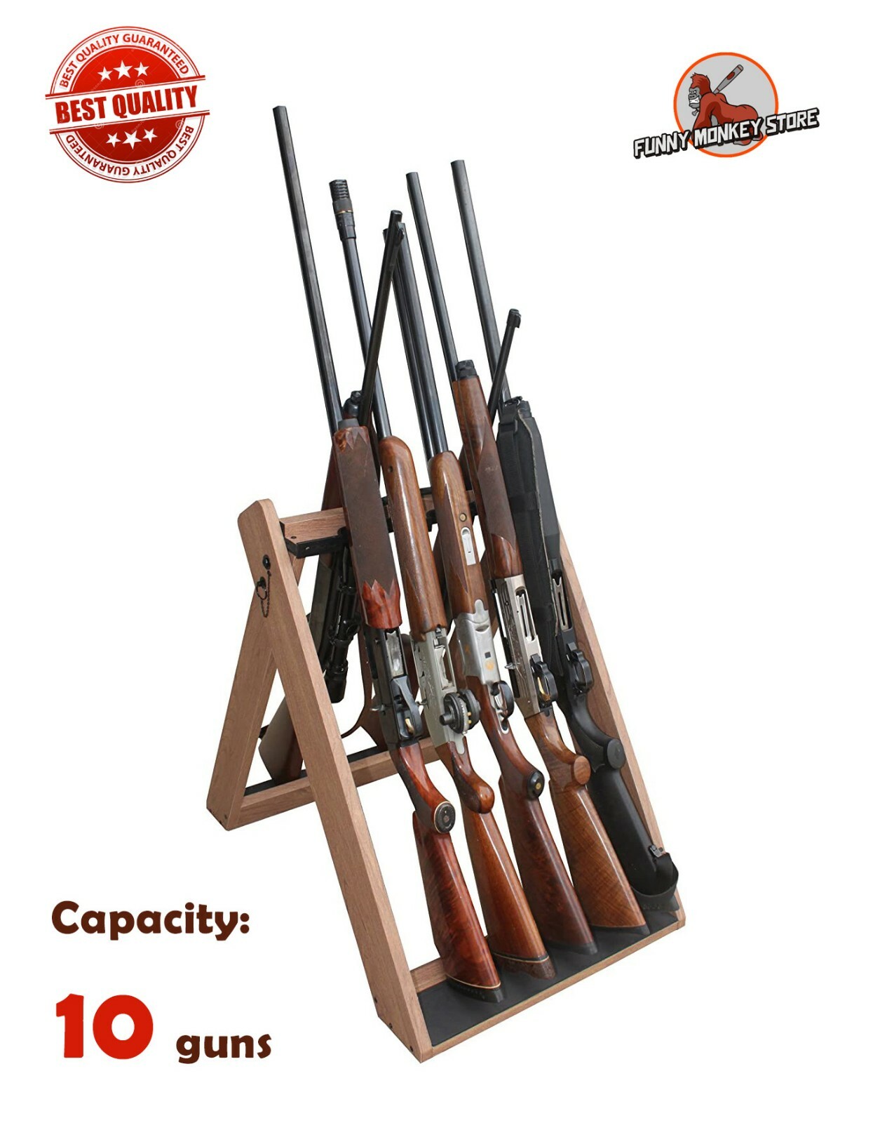 Rifle Storage Rack Shotgun Stand Hunting Trophy Room Free Standing 10