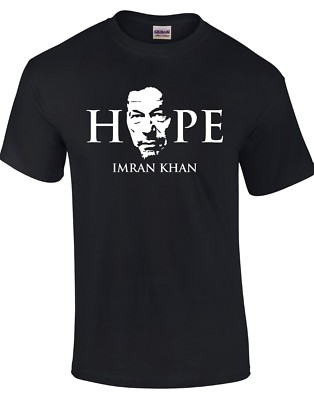 HOPE - IMRAN KHAN Black T-SHIRT C - PAKISTAN ELECTION - LADIES KIDS MENS M