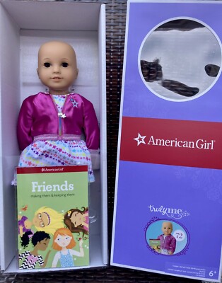 American Girl Truly Me #72 Doll Lt Skin, No Hair, Brown Eyes NIB