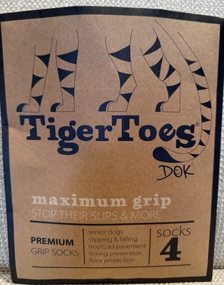 New Tiger Toes Premium Maximum Grip,Sz Med,senior dogs,hot/cold Pavement,floor