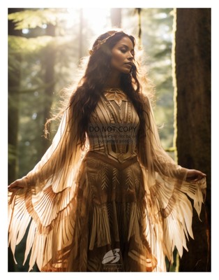 NATIVE AMERICAN MODEL IN FANCY DRESS SEXY 5X7 FANTASY PHOTO