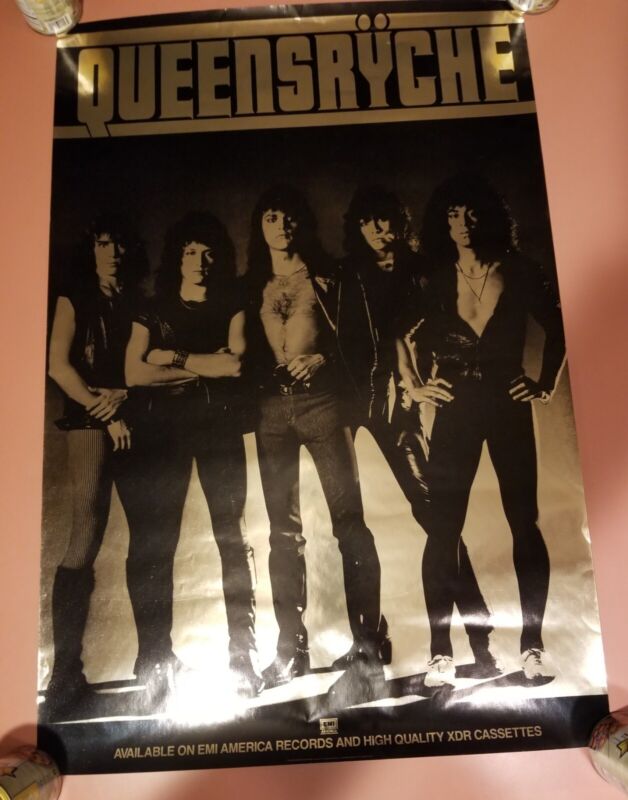 1983 Original Queensryche Metallic Gold Promo Store Display Poster Rare 24"x36"