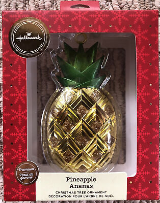 2020 Hallmark Premium Red Box Tree Ornament Metal Pineapple - NEW