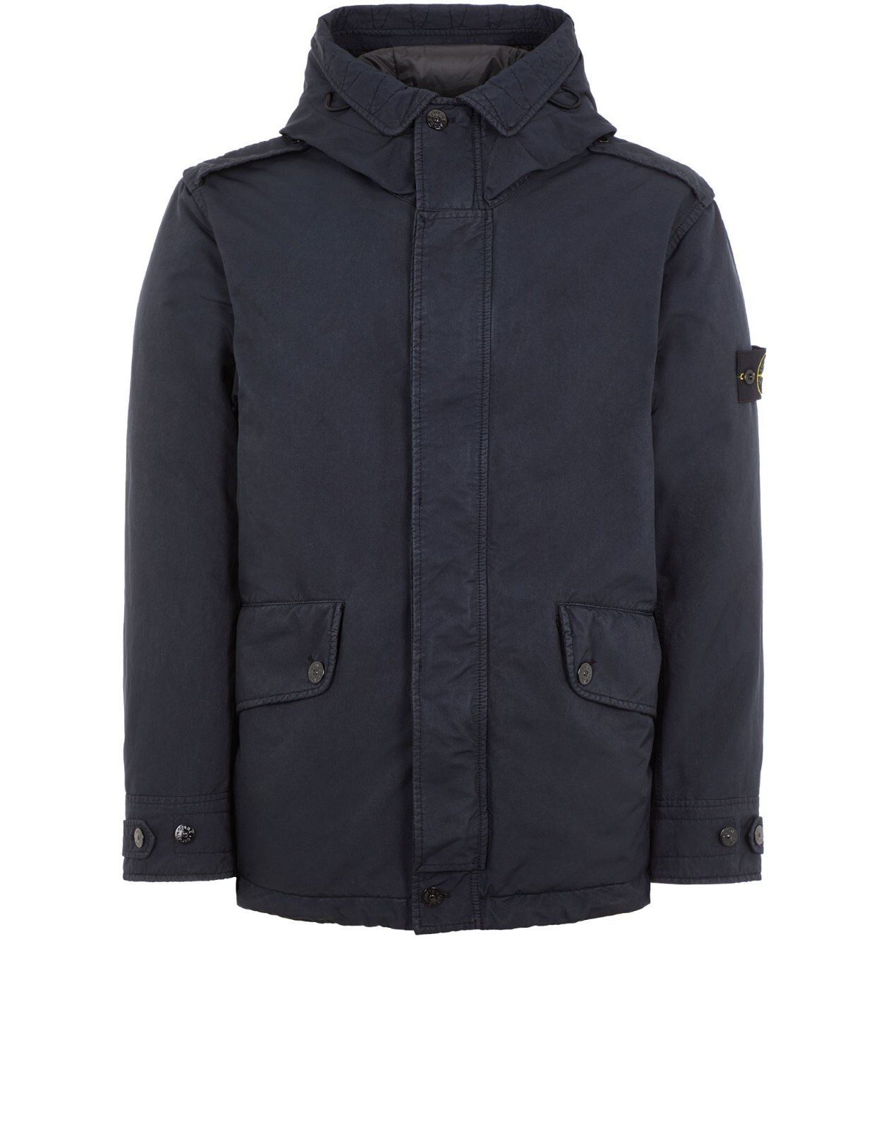 Pre-owned Stone Island 41349 David-tc Giubbotto Vera Piuma Down Jacket Short Down Parka In Blue