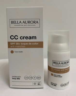 BELLA AURORA CC Cream antimanchas SPF50+ Tono medio 30 ml NEW crema